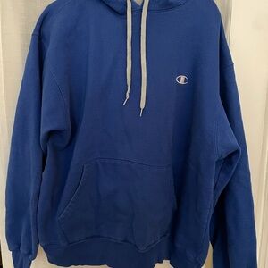 Champion Men's Blue Hoodie with Gray Accents